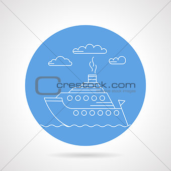 Cruise ship blue vector icon
