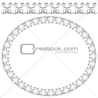 Vector oval frame on white background