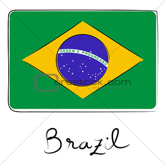 brazil flag doodle