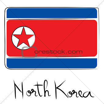 North Corea flag doodle