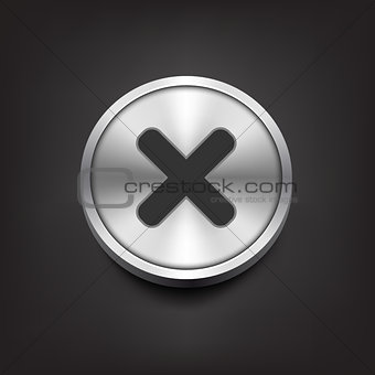 Rejected sign on silver button