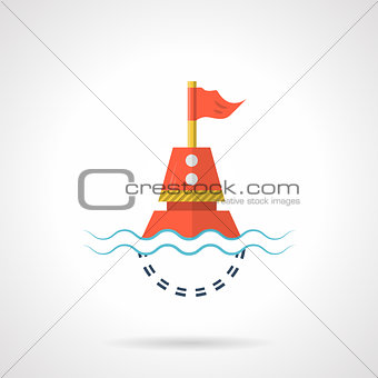 Flat color vector icon for red buoy