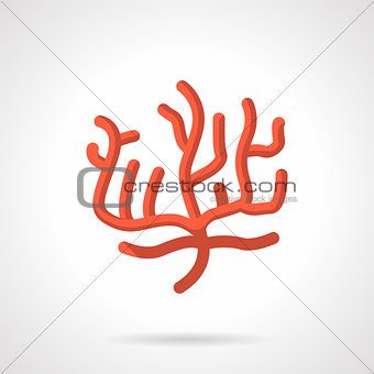 Red coral flat design vector icon