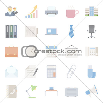 Office and marketing flat icons set