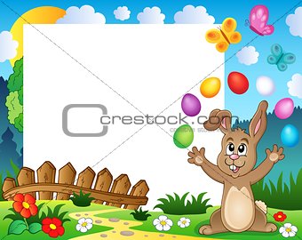 Frame with Easter rabbit theme 4