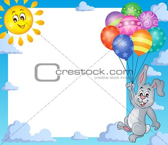 Frame with rabbit and balloons 1