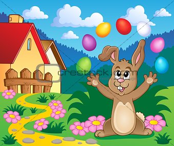 Young bunny with Easter eggs theme 5