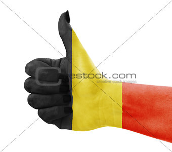 Flag of Belgium on hand