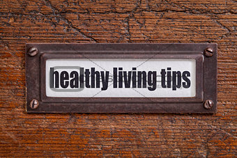 healthy living tips - file cabinet label