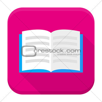Open book app icon with long shadow