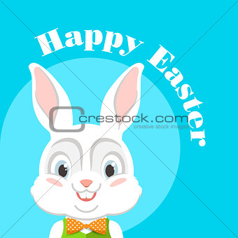 Happy Easter with Easter bunny. Vector.