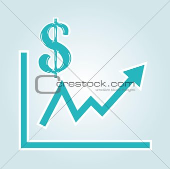 increasing graph with dollar symbol