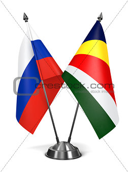 Russia and Seychelles - Miniature Flags.