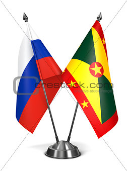 Russia and Grenada - Miniature Flags.