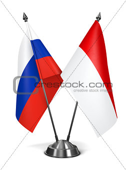 Russia and Monaco - Miniature Flags.