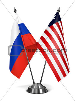 Russia and Liberia - Miniature Flags.