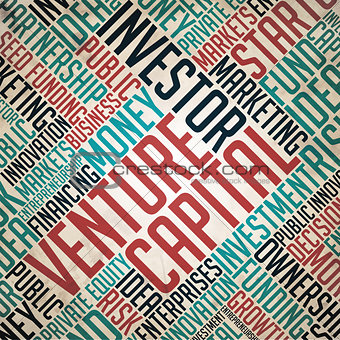 Venture Capital Background - Grunge Wordcloud Concept.