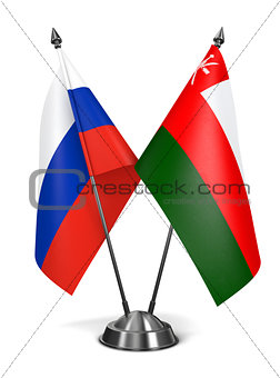 Russia and Oman - Miniature Flags.