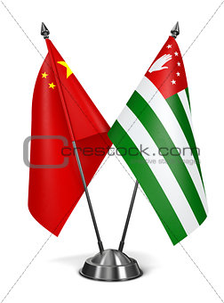 China and Abkhazia - Miniature Flags.