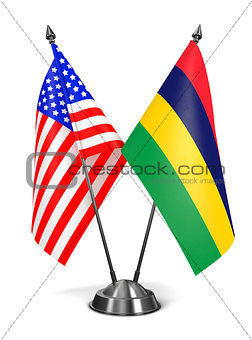 USA and Mauritius - Miniature Flags.
