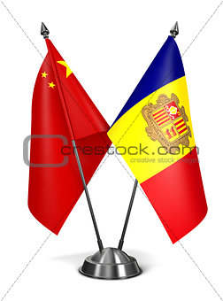 China and Andorra - Miniature Flags.