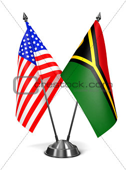 USA and Vanuatu - Miniature Flags.