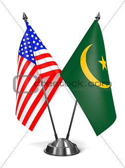 USA and Mauritania - Miniature Flags.