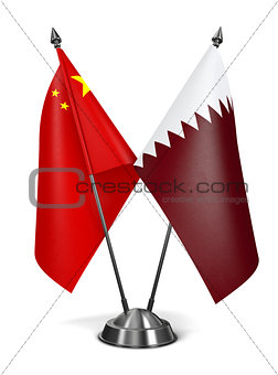 China and Qatar - Miniature Flags.