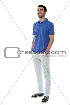 Smiling young guy over white