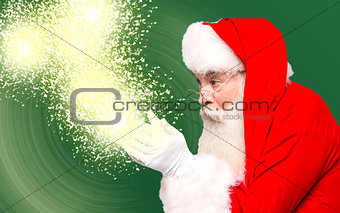 Christmas theme, santa claus with magic lights