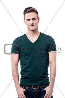 Casual dressed man isolated over white