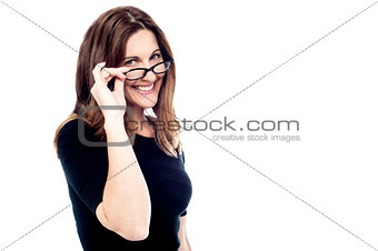 Corporate woman wearing eyeglasses