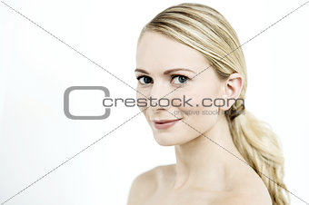 Close-up of elegant woman face