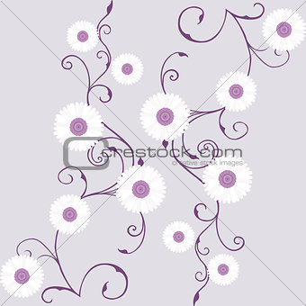 Tapestry with white gerbera over mauve background