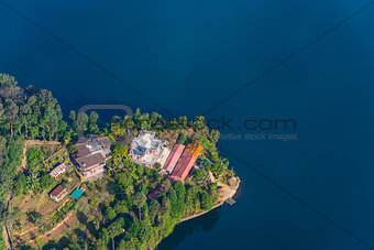 Phewa Lake aerial view in Nepal