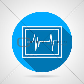 Round flat vector icon for cardiogram