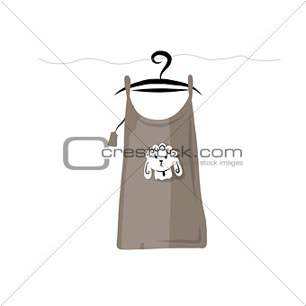 Top on hangers with funny sheep design