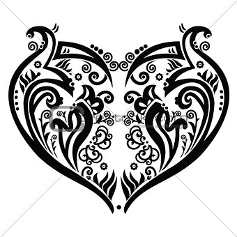 Swirly heart tattoo