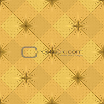 Seamless pattern, stars and checkered