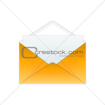gold envelope and paper