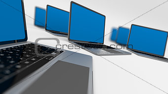 laptops in a circle