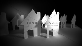 A lot of concept paper houses.