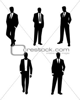 Businessmen silhouettes set