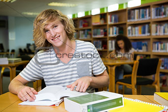 Student studying in the library