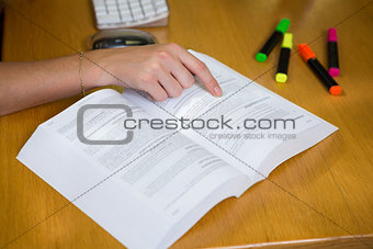 Student studying in the library