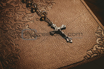 Rosary beads with bible