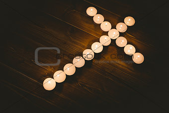 Candles in shape of cross