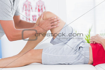 Man having leg massage