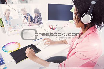 Composite image of casual business people