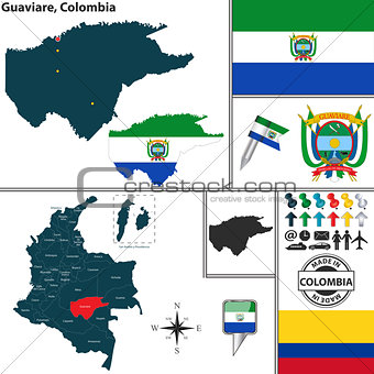 Map of Guaviare, Colombia